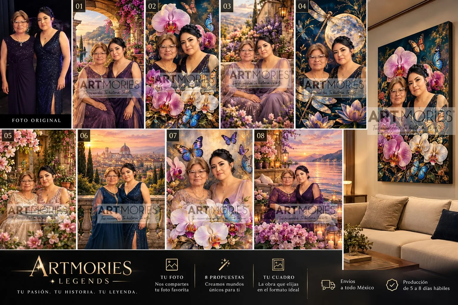 Propuesta ARTMORIES Legends para dos mujeres, con ocho mundos visuales y una visualización en sala